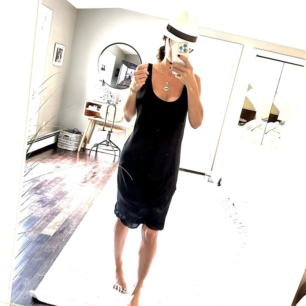 Helmut Lang black tang classic sleeveless tank  dress size 4